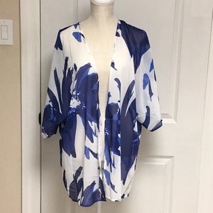 Cobalt Blue and White Overshirt